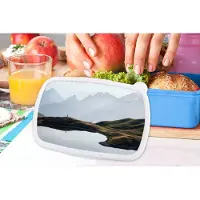 MuchoWow Broodtrommel Blauw - Lunchbox - Brooddoos - Natuur - Berg - Landschap - Meer - 18x12x6 cm - Kinderen - Jongen