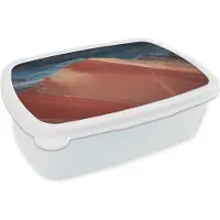 MuchoWow Broodtrommel Wit - Lunchbox - Brooddoos - Landschap - Natuur - Berg - Wolken - 18x12x6 cm - Volwassenen