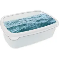 MuchoWow Broodtrommel Wit - Lunchbox - Brooddoos - Zee - Water - Natuur - Oceaan - 18x12x6 cm - Volwassenen