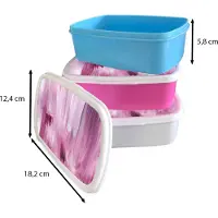 MuchoWow Broodtrommel Blauw - Lunchbox - Brooddoos - Kleuren - Verf - Schilderij - Roze - 18x12x6 cm - Kinderen - Jongen