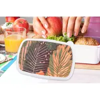 MuchoWow Broodtrommel Wit - Lunchbox - Brooddoos - Vintage - Herfst - Kunst - Bos - Natuur - 18x12x6 cm - Volwassenen