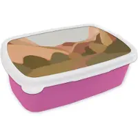 MuchoWow Broodtrommel Roze - Lunchbox - Brooddoos - Natuur - Landschap - Abstract - Kunst - 18x12x6 cm - Kinderen - Meisje