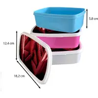 MuchoWow Broodtrommel Roze - Lunchbox - Brooddoos - Roze - Architectuur - Trappen - 18x12x6 cm - Kinderen - Meisje