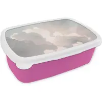 MuchoWow Broodtrommel Roze - Lunchbox - Brooddoos - Lucht - Wolken - Zon - Natuur - 18x12x6 cm - Kinderen - Meisje