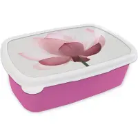 MuchoWow Broodtrommel Roze - Lunchbox - Brooddoos - Bloemen - Roze - Natuur - Botanisch - 18x12x6 cm - Kinderen - Meisje