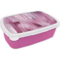 MuchoWow Broodtrommel Roze - Lunchbox - Brooddoos - Kleuren - Verf - Schilderij - Roze - 18x12x6 cm - Kinderen - Meisje