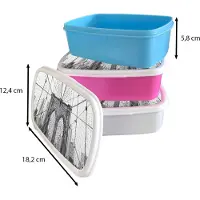 MuchoWow Broodtrommel Wit - Lunchbox - Brooddoos - Brooklyn Bridge - Brug - Architectuur - Gebouw - 18x12x6 cm - Volwassenen