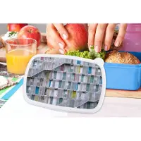 MuchoWow Broodtrommel Blauw - Lunchbox - Brooddoos - Appartementen - Deuren - Architectuur - Trappen - 18x12x6 cm - Kinderen - Jongen