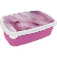 MuchoWow Broodtrommel Roze - Lunchbox - Brooddoos - Kleuren - Verf - Schilderij - Roze - 18x12x6 cm - Kinderen - Meisje