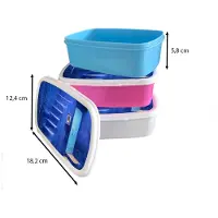 MuchoWow Broodtrommel Wit - Lunchbox - Brooddoos - Architectuur - Blauw - Trap - Deur - 18x12x6 cm - Volwassenen