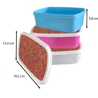 MuchoWow Broodtrommel Blauw - Lunchbox - Brooddoos - Bladeren - Planten - Morris - Bruin - 18x12x6 cm - Kinderen - Jongen