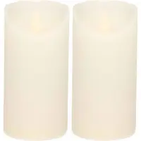 Anna's Collection 2x Witte LED kaars / stompkaars 15 cm - Luxe kaarsen op batterijen met bewegende vlam