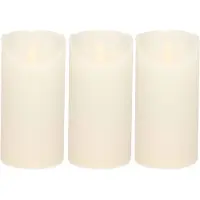 Anna's Collection 3x Witte LED kaars / stompkaars 15 cm - Luxe kaarsen op batterijen met bewegende vlam
