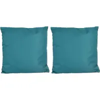 Anna's Collection 6x Bank/sier kussens voor binnen en buiten in de kleur petrol blauw 45 x 45 cm - Tuin/huis kussens