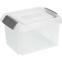 Sunware opslagbox kunststof 32 liter transparant 45 x 36 x 24 cm met hoge deksel - Opbergbox