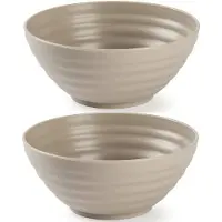 Forte Plastics Set van 4x kommetjes/schaaltjes - Dessert/ontbijt - Kunststof - D14 cm - Taupe - Kommetjes
