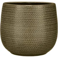 Mica Decorations gabriel ronde bloempot grijs maat in cm: 20 x 25