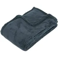 Atmosphera Fleece deken/fleeceplaid blauwgrijs 130 x 180 cm polyester - Plaids