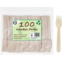 Did Wegwerp vorken - 100x st - hout - biologisch afbreekbaar - ECO Wegwerpbestek