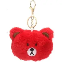 Dielay Sleutelhanger Fluffy Beer - 9x7x3 cm - Rood