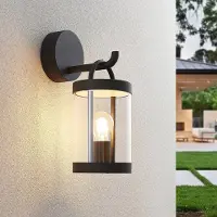 LUCANDE Wandlamp buiten Cassian , dimbaar, zwart, Aluminium, Modern, Wandlamp buiten