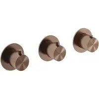 Hotbath Archie AR7067EXT afbouwdeel inbouwthermostaat met 2 stopkranen geborsteld koper PVD