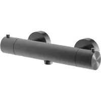 Hotbath Douchemengkraan archie thermostatisch met 1/2" doucheslang onderaansluiting geborsteld gunmetal pvd