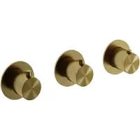 Hotbath Archie AR7067EXT afbouwdeel inbouwthermostaat met 2 stopkranen geborsteld messing PVD