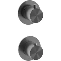 Hotbath Archie AR7009EXT Afbouwdeel 2-weg Omstel Horizontaal/verticaal RVS 316 - Geborsteld Gunmetal PVD - Kranen, Badkranen, Inbouw Badkranen