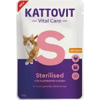 Kattovit 6x85g Vital Care Sterilised Pouches met Kip nat kattenvoer