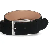 Manfield Zwarte suède riem | Maat 85