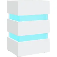 vidaXL 326846 Nachtkastje LED 45x35x67 cm bewerkt hout wit