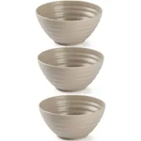 Forte Plastics Set van 6x kommetjes/schaaltjes - Dessert/ontbijt - Kunststof - D14 cm - Taupe - Kommetjes