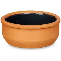 Merkloos Set 6x tapas/creme brulee serveer schaaltjes terracotta/zwart 8x4 cm - Snack en tapasschalen