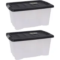Bathroom Solutions 2x Stuks Opbergdozen/organizers met deksel - kunststof - 13 Liter - Opbergbox