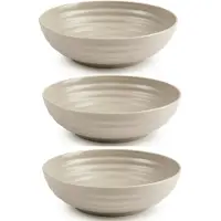 Forte Plastics Set van 6x kommetjes/schaaltjes - Dessert/ontbijt - Kunststof - D19 cm - Taupe - Kommetjes
