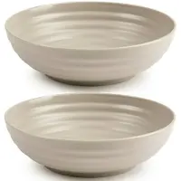 Forte Plastics Set van 4x kommetjes/schaaltjes - Dessert/ontbijt - Kunststof - D19 cm - Taupe - Kommetjes