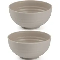 Forte Plastics Set van 4x kommetjes/schaaltjes - Dessert/ontbijt - Kunststof - D13 cm - Taupe - Kommetjes