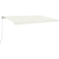 vidaXL Luifel handmatig uittrekbaar met LED 500x300 cm crèmekleurig