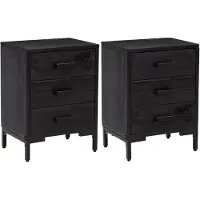 vidaXL Nachtkastjes 2 st 40x30x55 cm massief grenenhout zwart