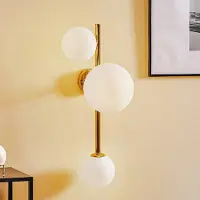 Aldex Wandlampe , Dione, dimbare, Goud / Messing, Woonkamer, Glas, Modern