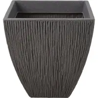 Pro Garden plantenpot/bloempot - Tuin - kunststof - grijs - D42 x H43 cm - Plantenpotten
