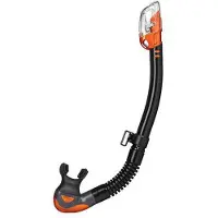 Tusa Hyperdry Elite II – Premium snorkel met droogtop systeem en hypoallergene siliconen mondstuk – Zwart/Oranje – SP0101QB EO