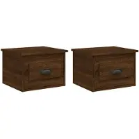 vidaXL Nachtkastjes 2 st wandgemonteerd 41,5x36x28 cm bruin eikenkleur
