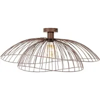 QAZQA Design plafondlamp brons met dubbele kap 45cm - Pua