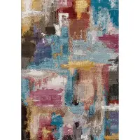 Muratap Picasso artisan vintage vloerkleed multi laagpolig- 80x150 cm