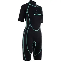 Atlantis 2Mm Adventure Shorty Wetsuit Dames Black/Turquoise 10