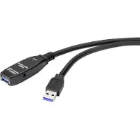 Renkforce RF-4598344 USB-kabel USB 3.2 Gen1 USB-A stekker, USB-A bus 5.00 m Zwart