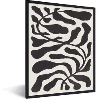 PosterMonkey Fotolijst incl. Poster - Bladeren - Plant - Pastel - Zwart - 60x80 cm - Posterlijst