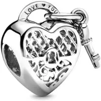 Fler | Bedel | Past op populaire bedel armbanden | armbandbedel | art | Hangslot | Liefde | Love You | Onbreekbaar | Hangbedel Charm | 925 Sterling Zilver | Armband Kraal | Kerstcadeau |